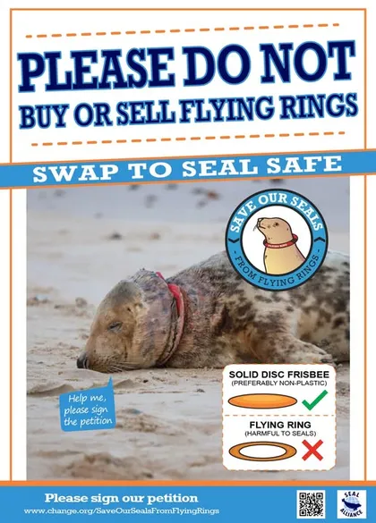 Seal Alliance poster: Please do not buy or sell flying rings. Swap to seal safe.