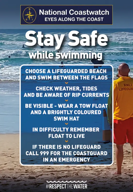NCI Stay Safe: Swimming safety card