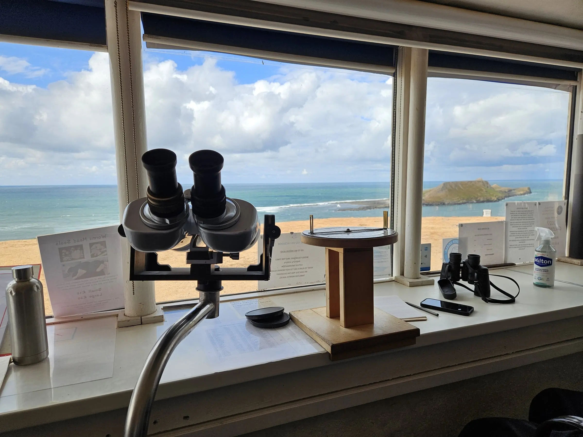 The view from the watch room window, looking out over the sea